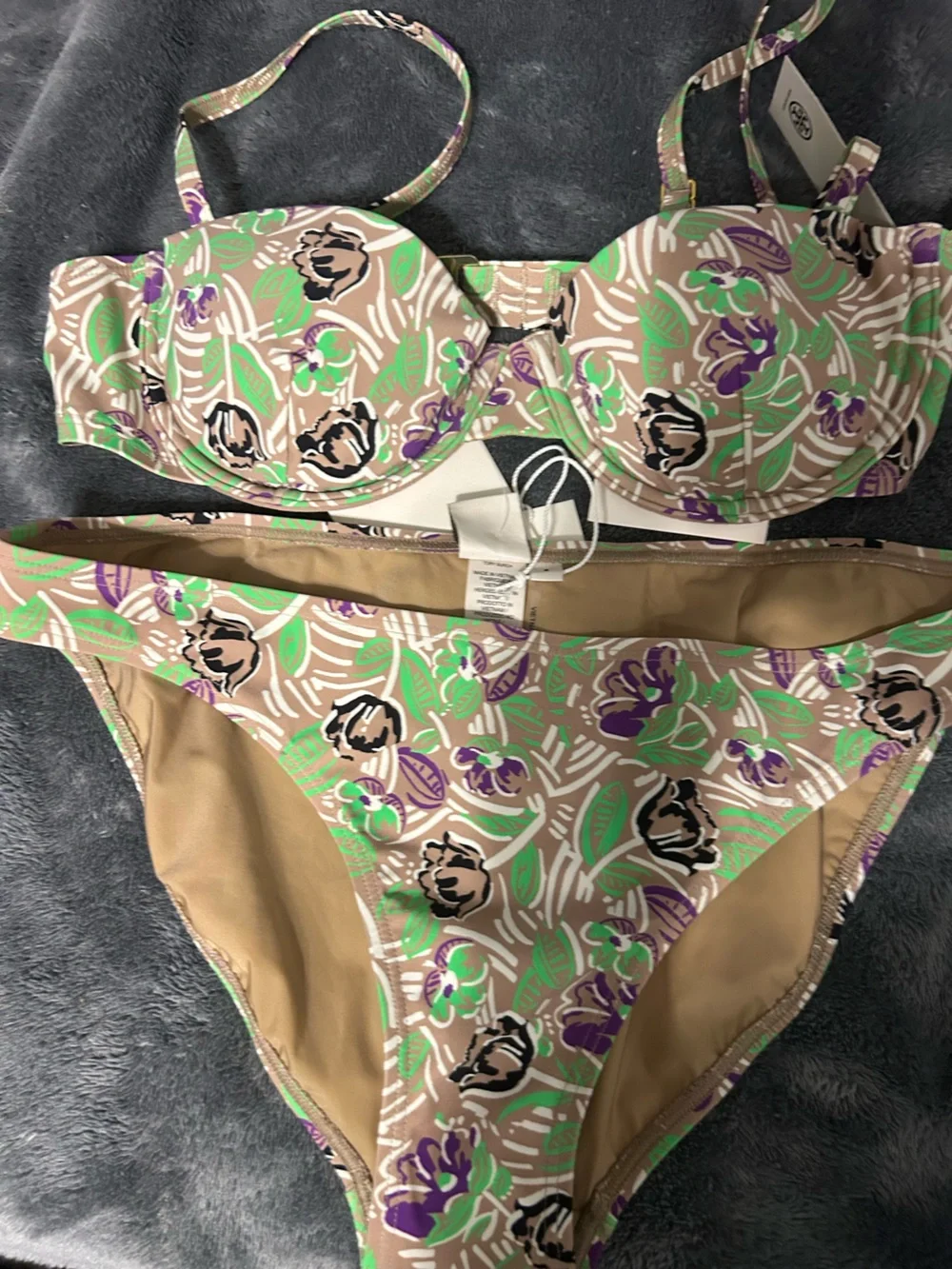 Tory Burch  Floral Bikini Top and Bottom with Tags